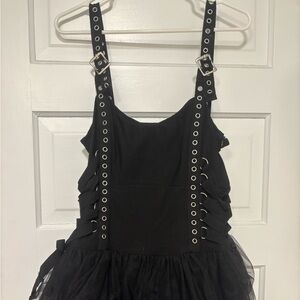 Dolls Kill Black Dress with Silver Buckle Straps